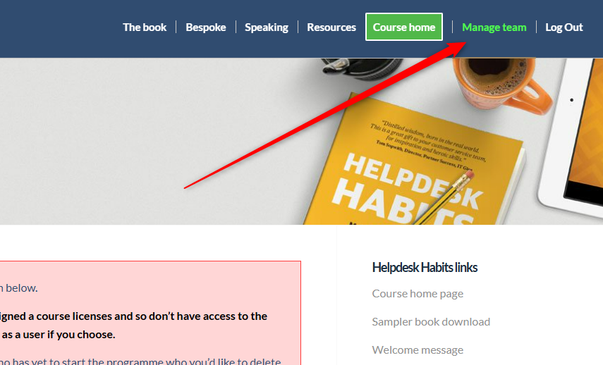 How to access the Helpdesk Habits management dashboard